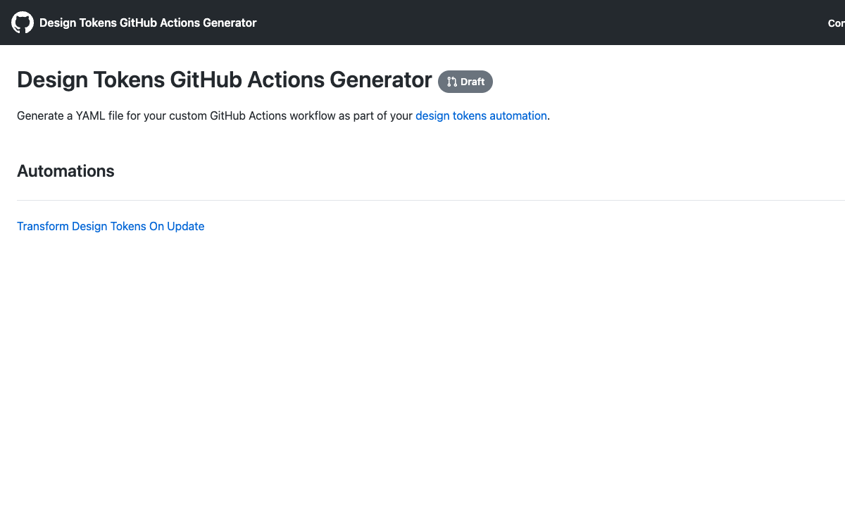 Design Tokens GitHub Actions Generator