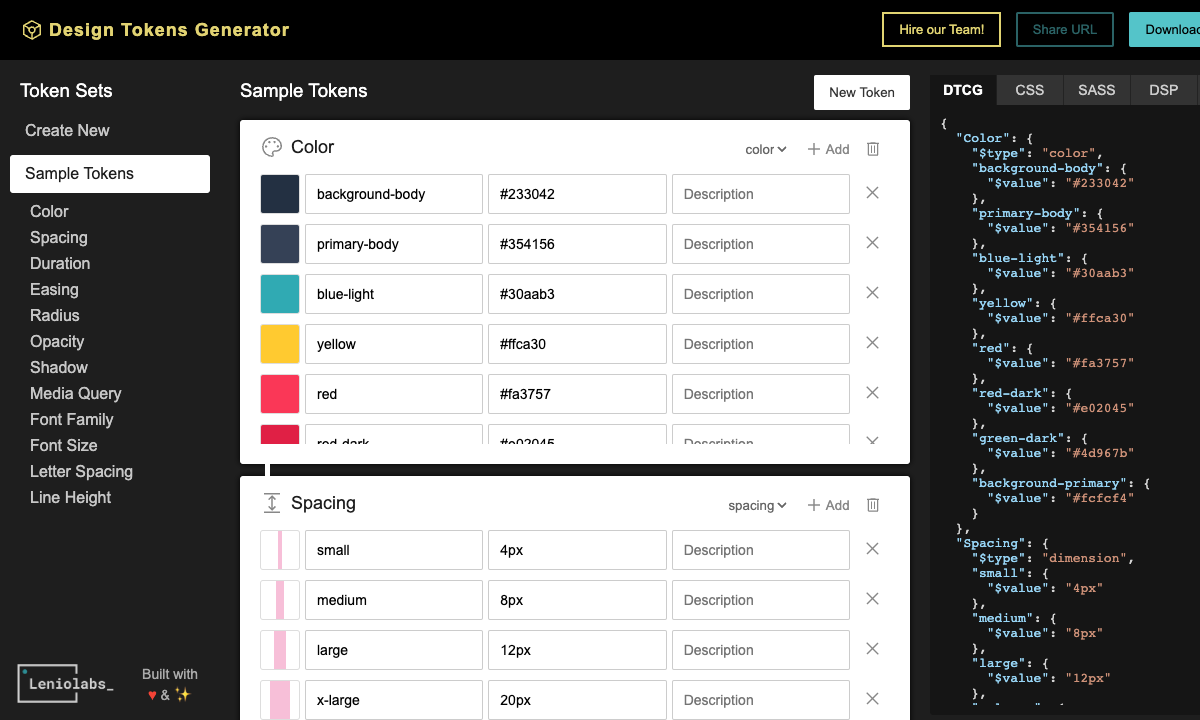 Design Tokens Generator